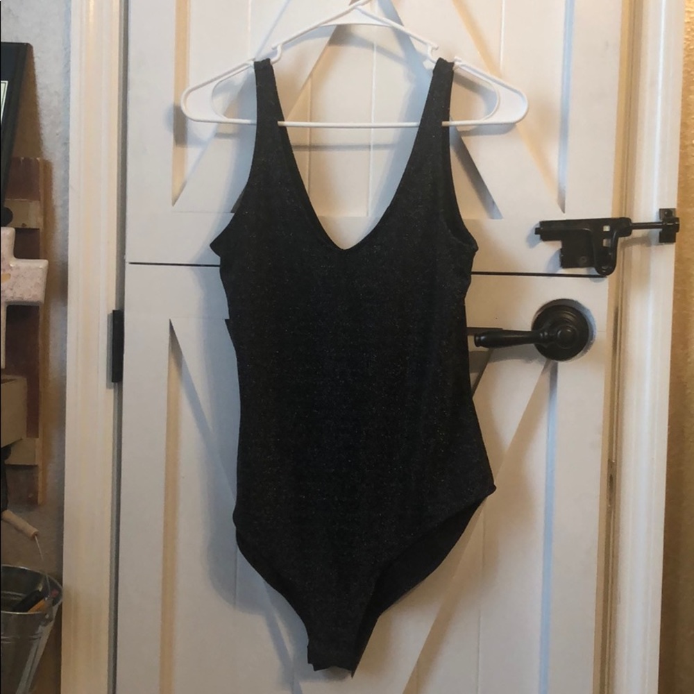 Sparkly v-neck bodysuit